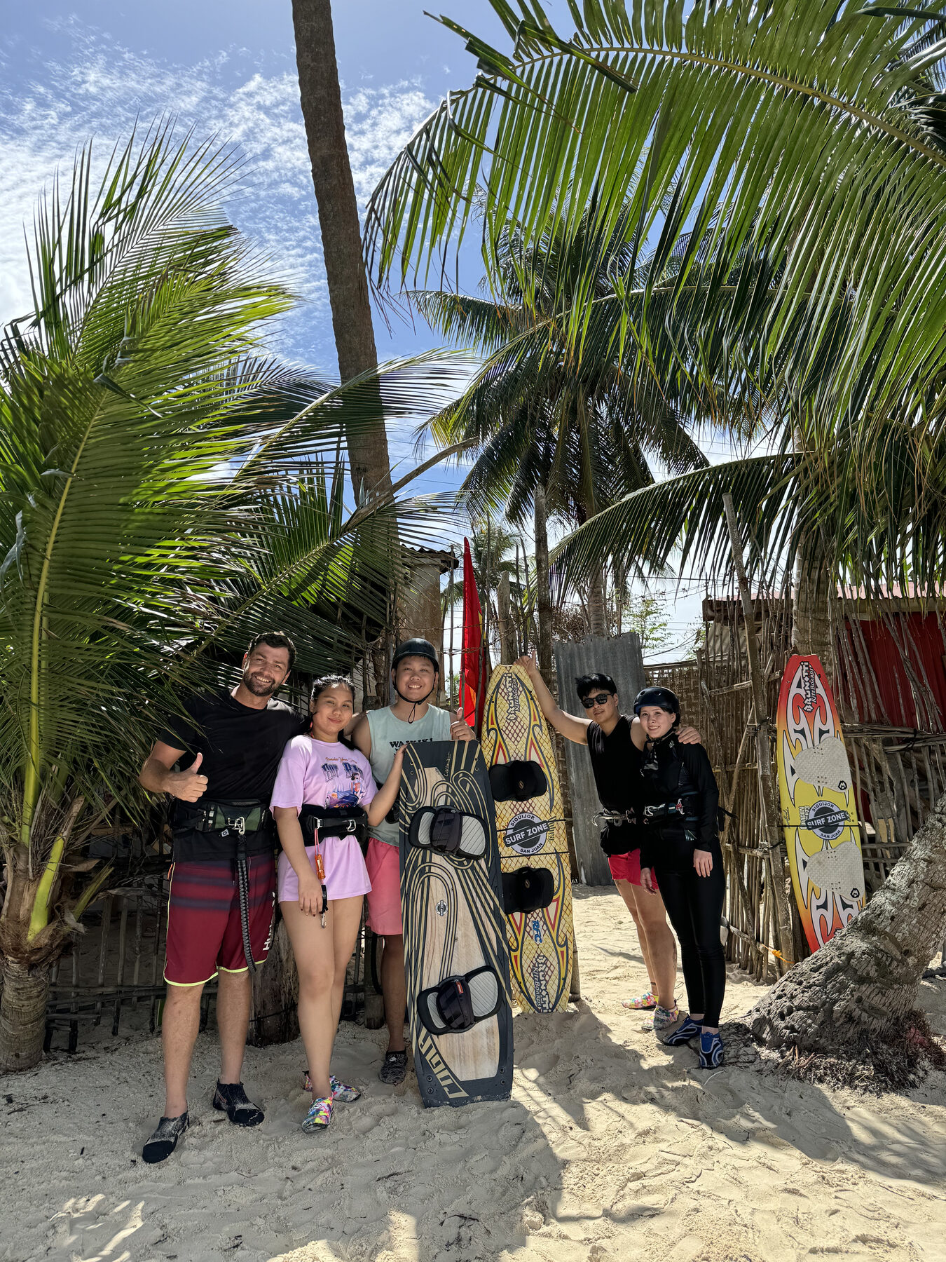 Surf Zone instructor during a kitesurf session in Siquijor